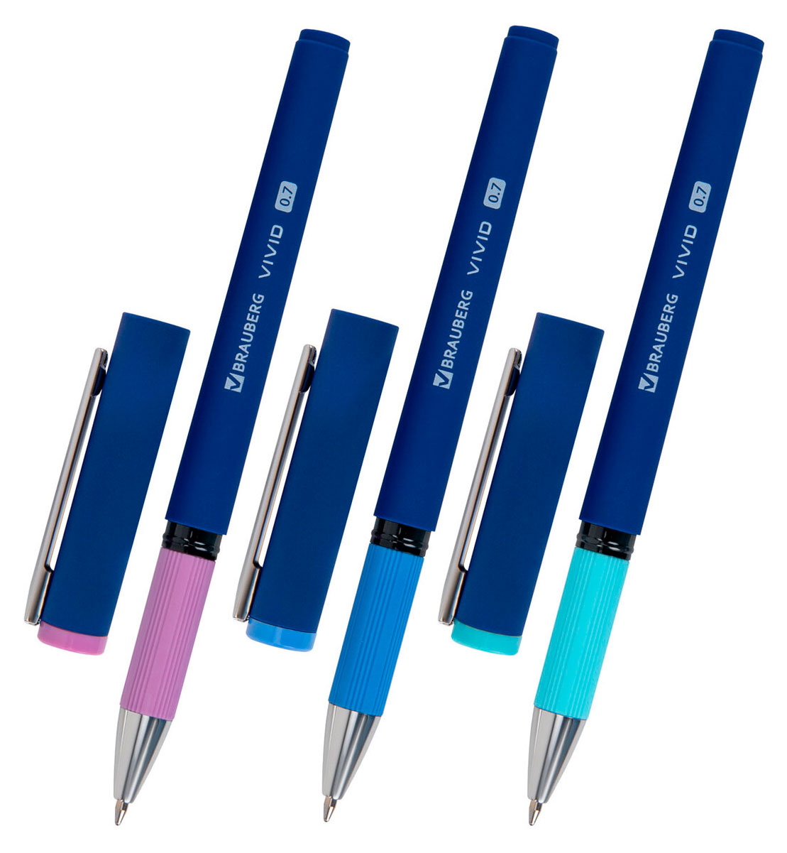 Brauberg | Ручка шариковая Brauberg Vivid Pastel синяя 0,7 мм, 1 шт в ассортименте