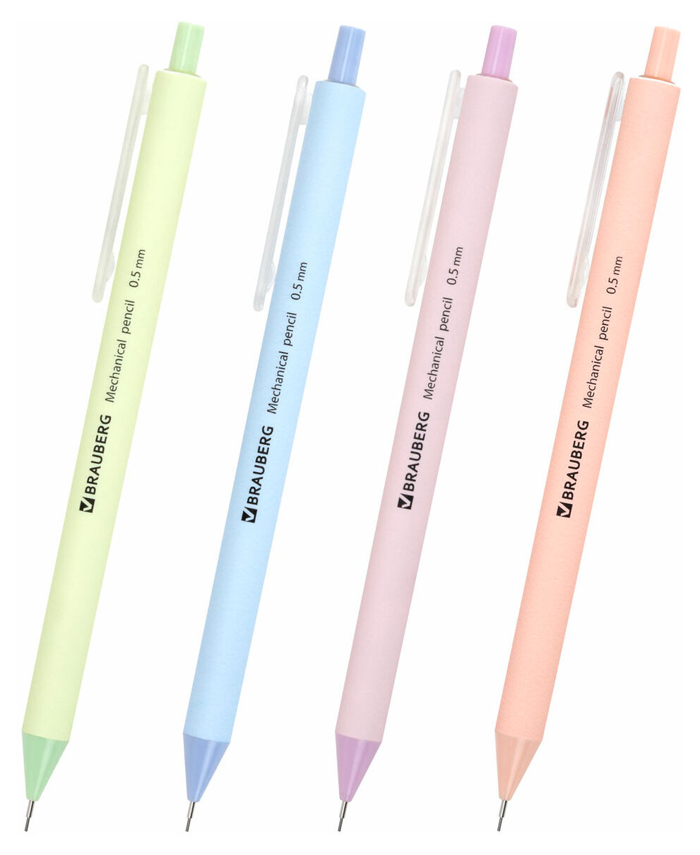 Изображение товара Карандаш механический Brauberg Soft Pastel HB 0,5 мм, 1 шт в ассортименте