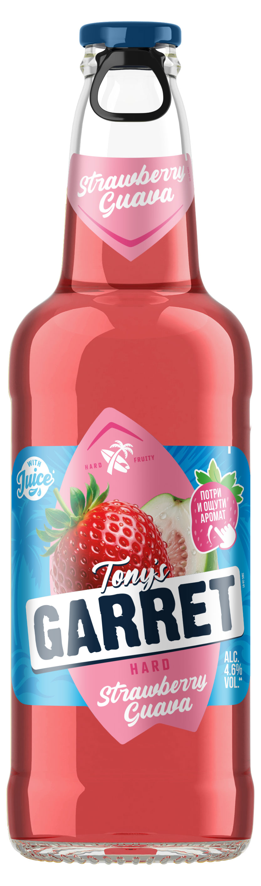 Tony's Garret | Напиток пивной Tony’s Garret Hard Strawberry-Guava Клубника гуава 4,6%, 400 мл