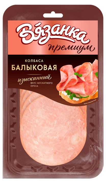 Изображение товара Колбаса варено-копченая Вязанка Балыковая нарезка 90 г для бутербродов