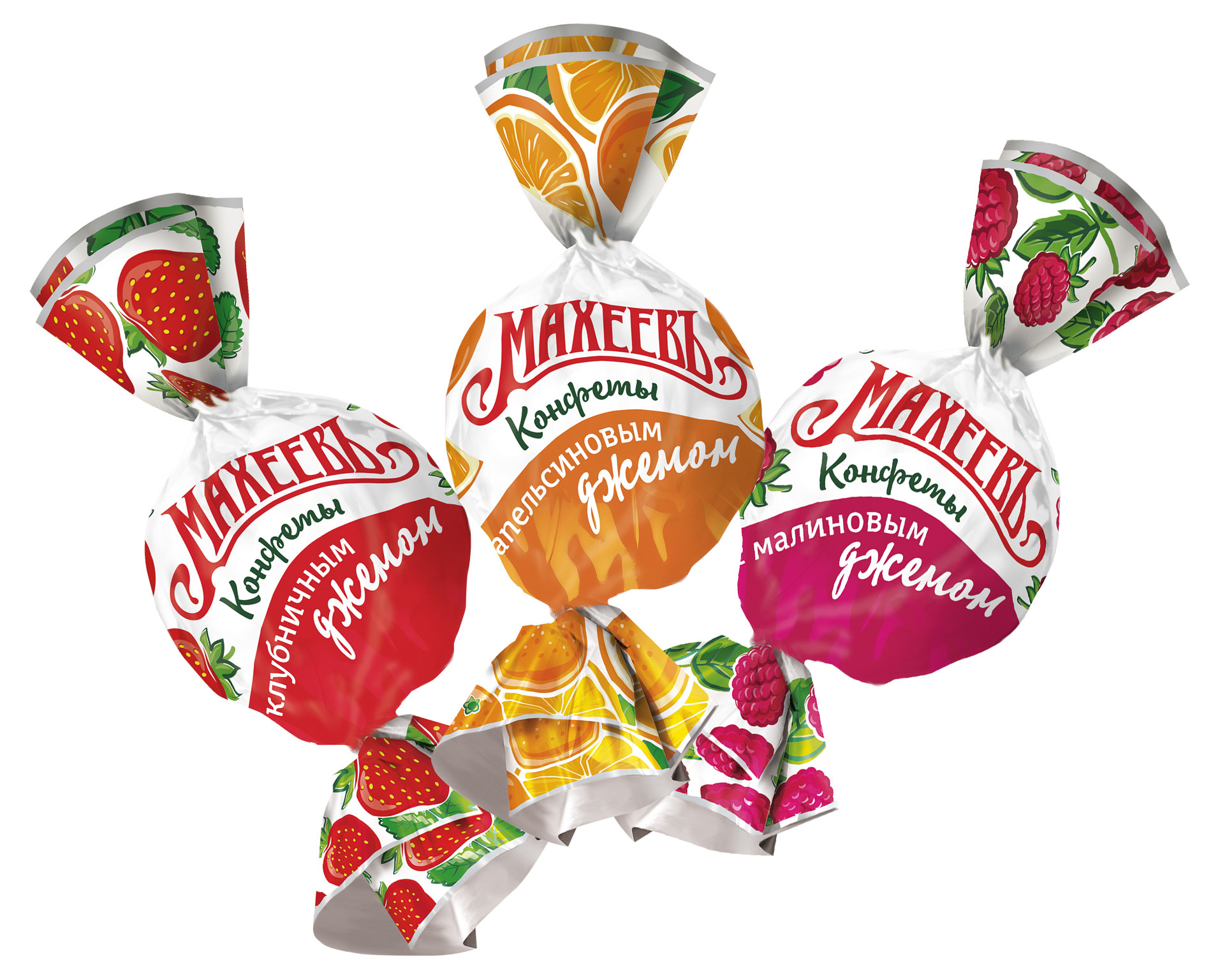 Изображение товара Конфеты МАХЕЕВЪ ассорти с джемом, натуральный вкус, 300 г