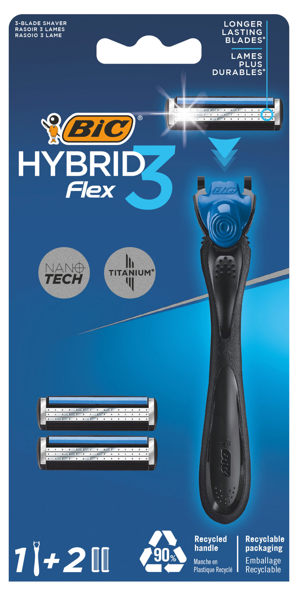 BIC | Мужская бритвенная система BIC Hybrid 3 Flex 1 ручка + 2 кассеты Греция