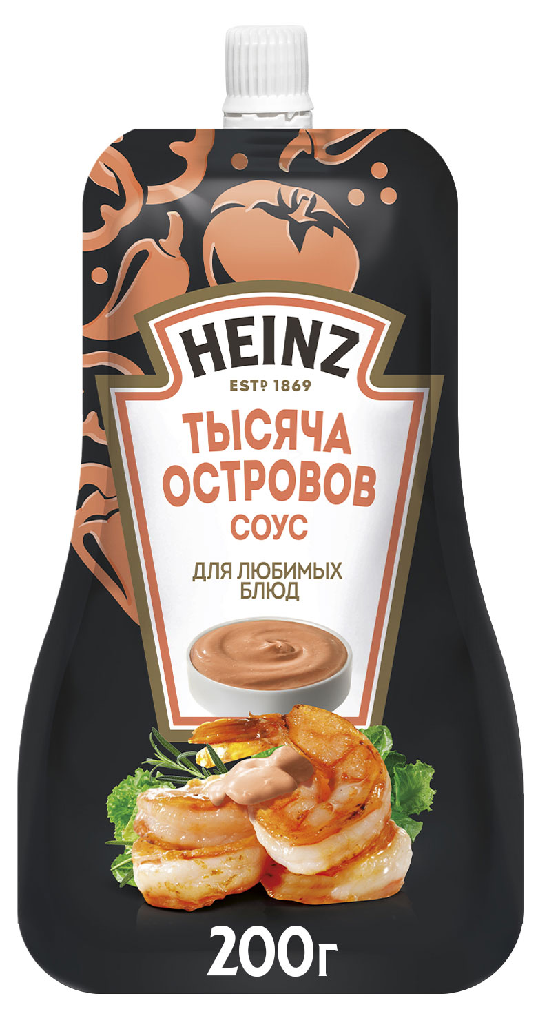 Изображение товара Соус Heinz Тысяча Островов 0. 2 кг - Кремовый, без ГМУ, для салатов и морепродуктов