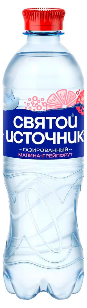 Изображение товара Вода «Святой Источник» с ароматом малины и грейпфрута газированная, 0,5 л