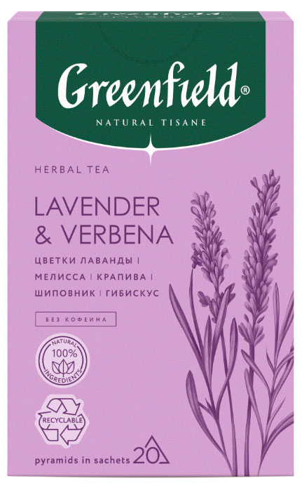 Изображение товара Травяной чай Greenfield Natural Tisane с лавандой и вербеной, 20 пирамидок