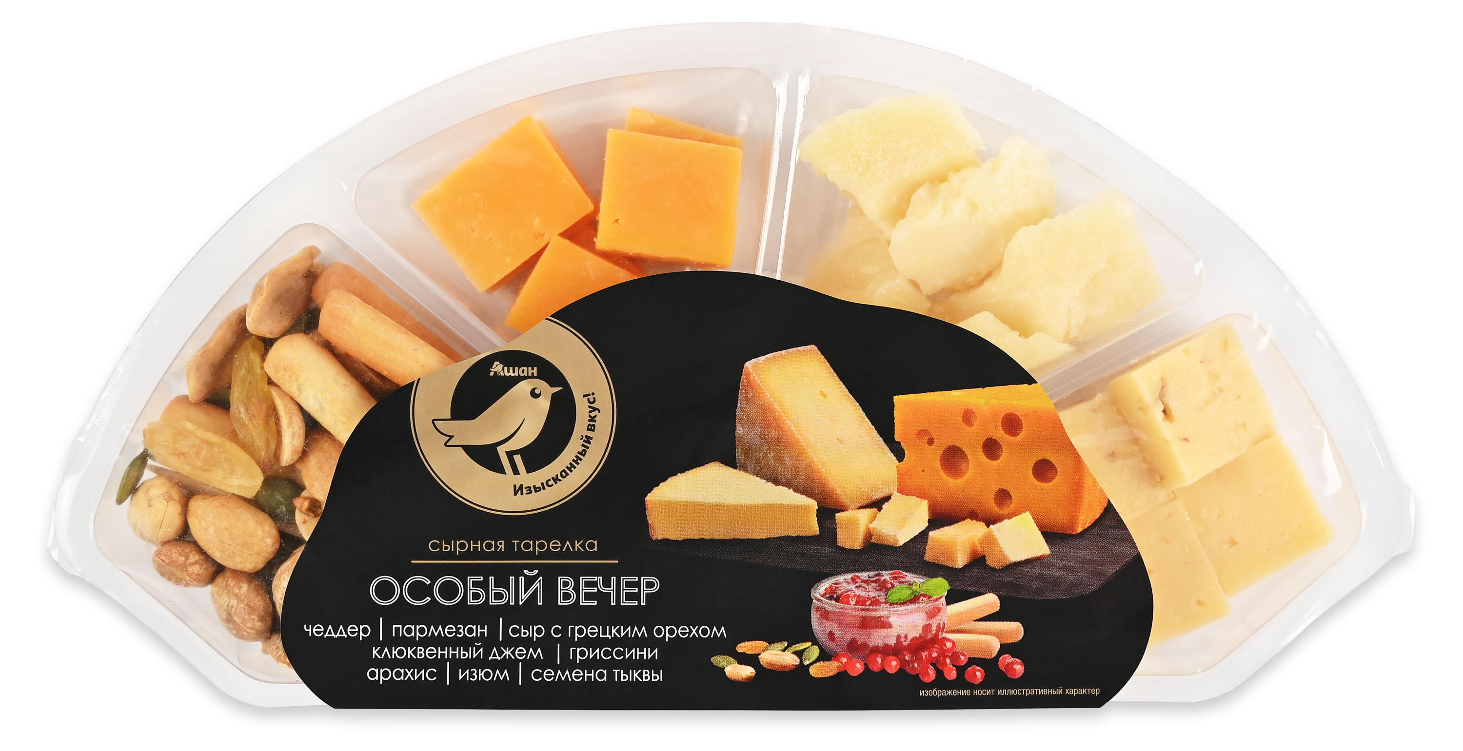 Изображение товара Сырное ассорти с джемом и орехами АШАН Золотая птица, 115 г