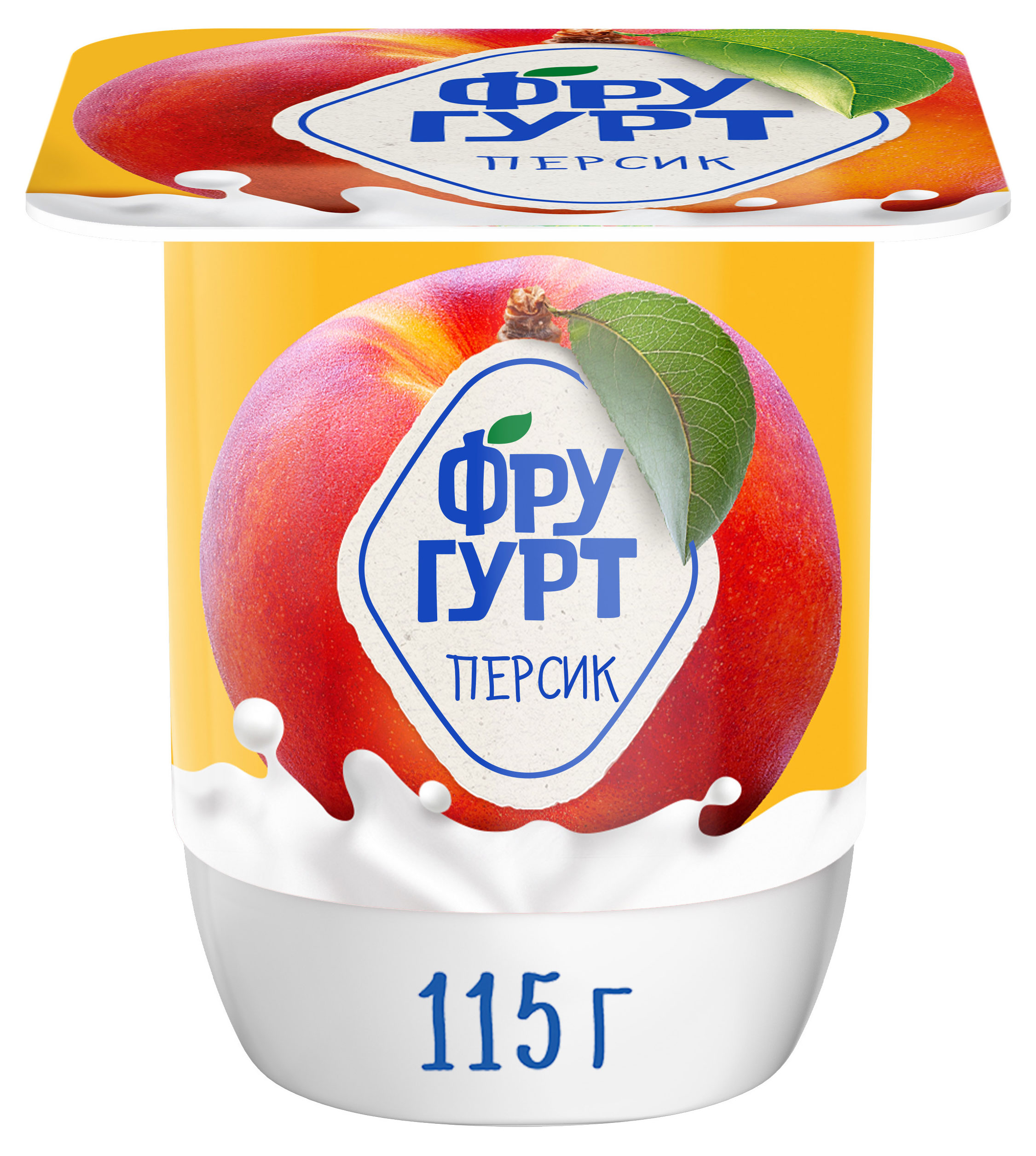 Изображение товара Йогурт густой «Фругурт» термизированный Персик 2,5% БЗМЖ, 115г