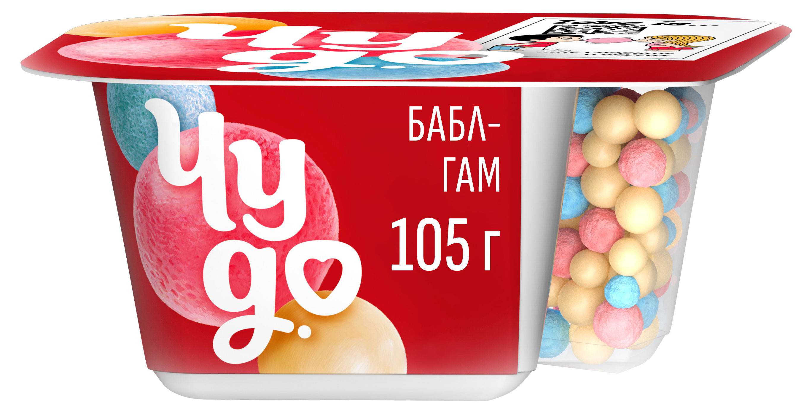 Изображение товара Йогурт Чудо Бабл-гам со злаковыми шариками 4% БЗМЖ, 101 г