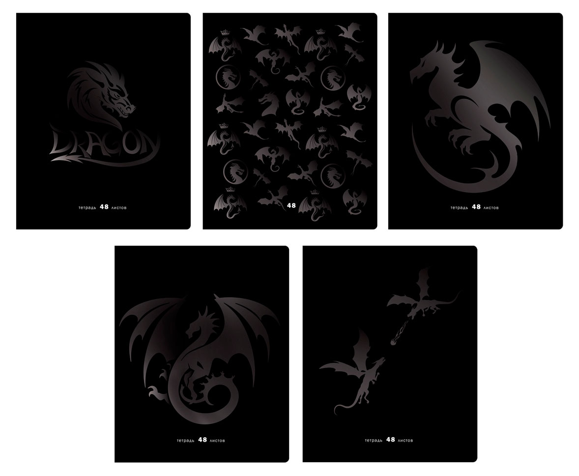 

Тетрадь BG Дракон А5 в клетку матовая ламинация 48 л, 1 шт в ассортименте