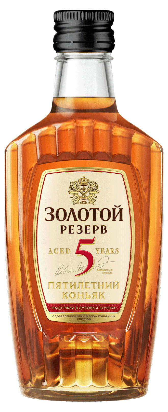Изображение товара Коньяк Золотой Резерв 5 звезд 0,25 л с ванильным ароматом
