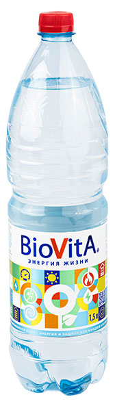 Изображение товара Вода питьевая BioVita 1,5 л структурирована для укрепления иммунитета и здоровья кожи