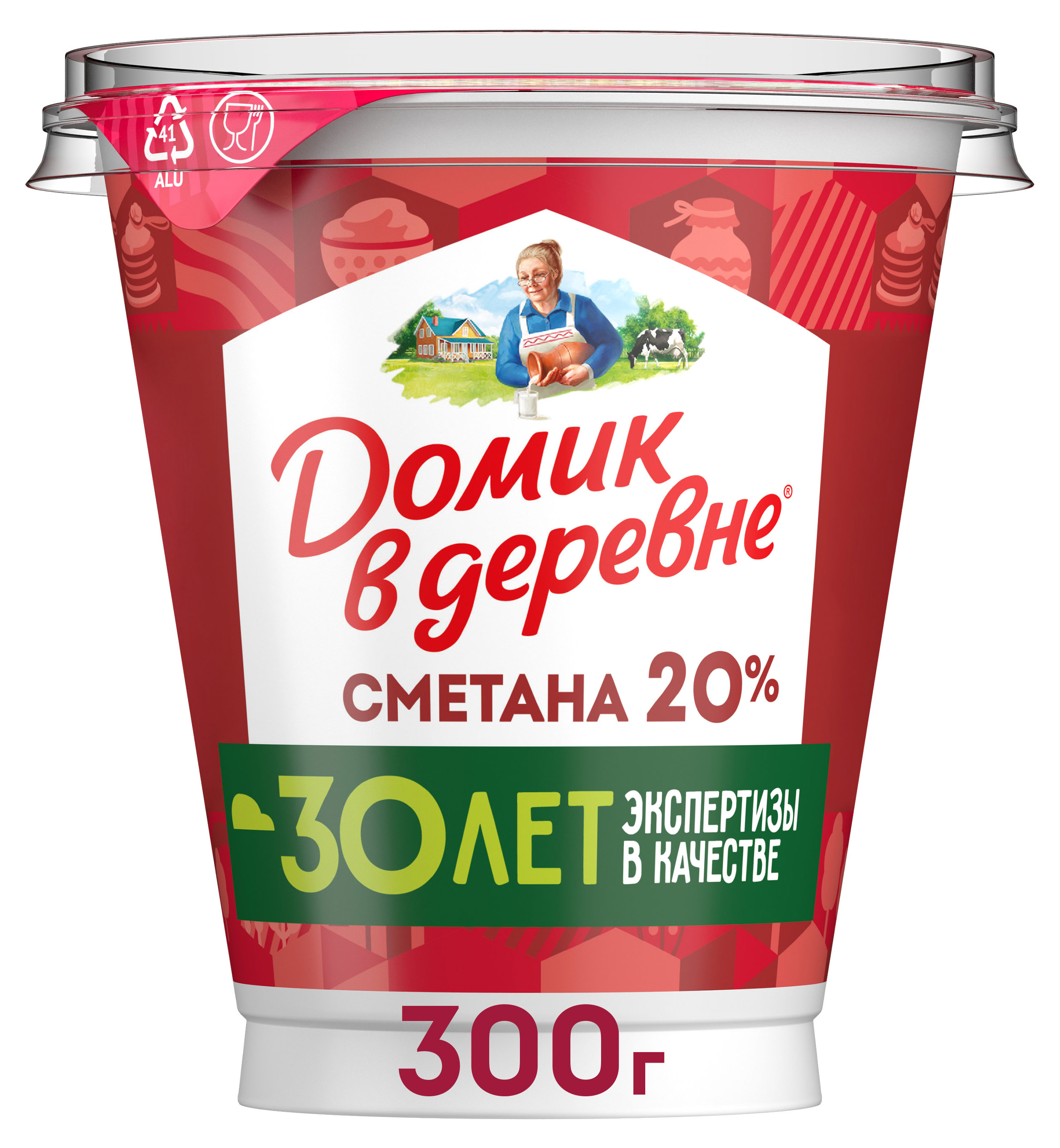 Изображение товара Сметана «Домик в деревне» 20%, 300 г