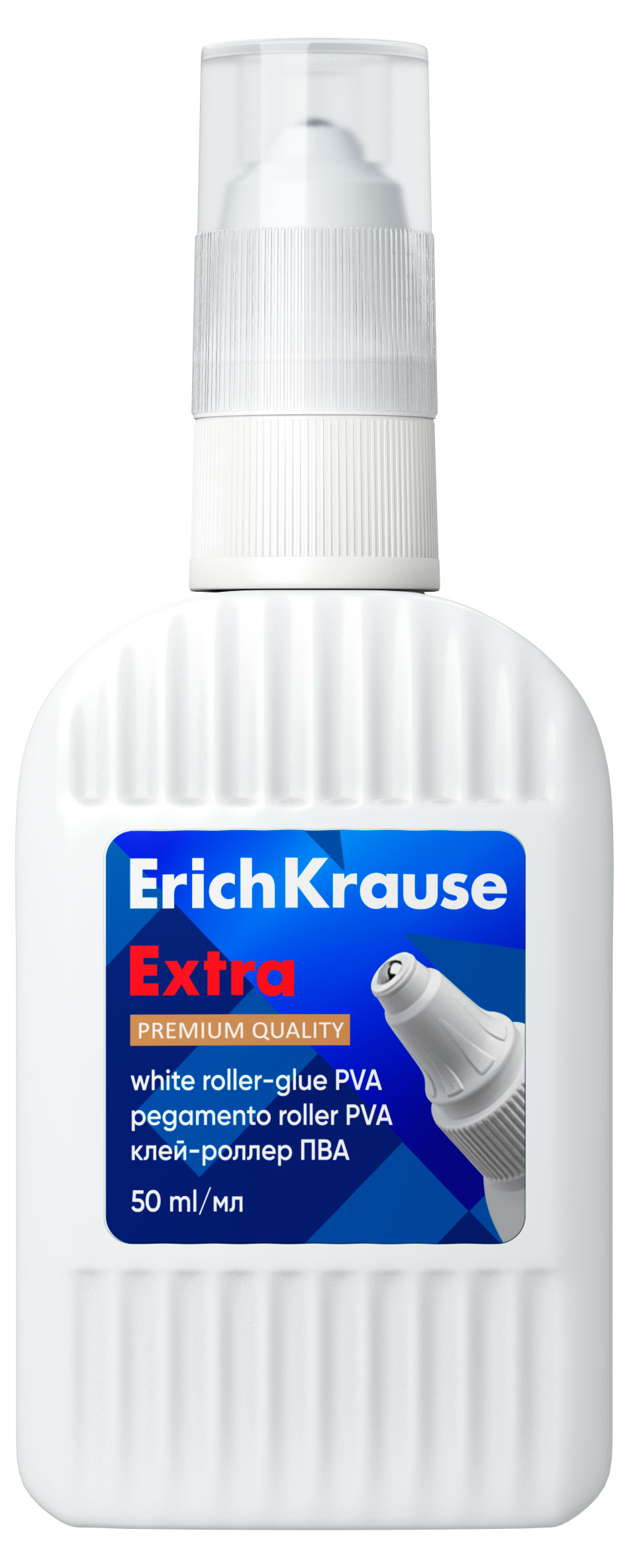 Изображение товара Клей-роллер ПВА ErichKrause Extra 50 мл для бумаги, дерева и кожи