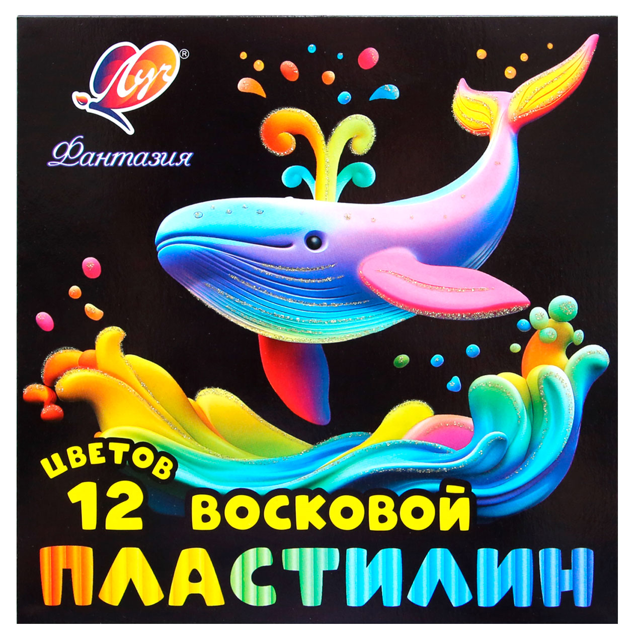 Изображение товара Пластилин Луч Фантазия восковой 12 цветов для лепки и моделирования
