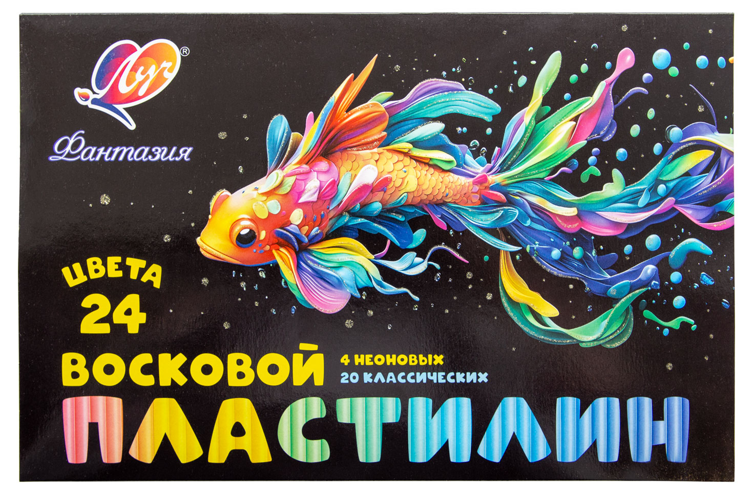 Изображение товара Пластилин восковой Луч Фантазия 24 цвета для лепки и моделирования