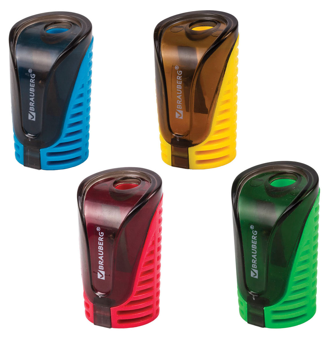 

Точилка BRAUBERG Cell с контейнером 1 отверстие, 1 шт в ассортименте
