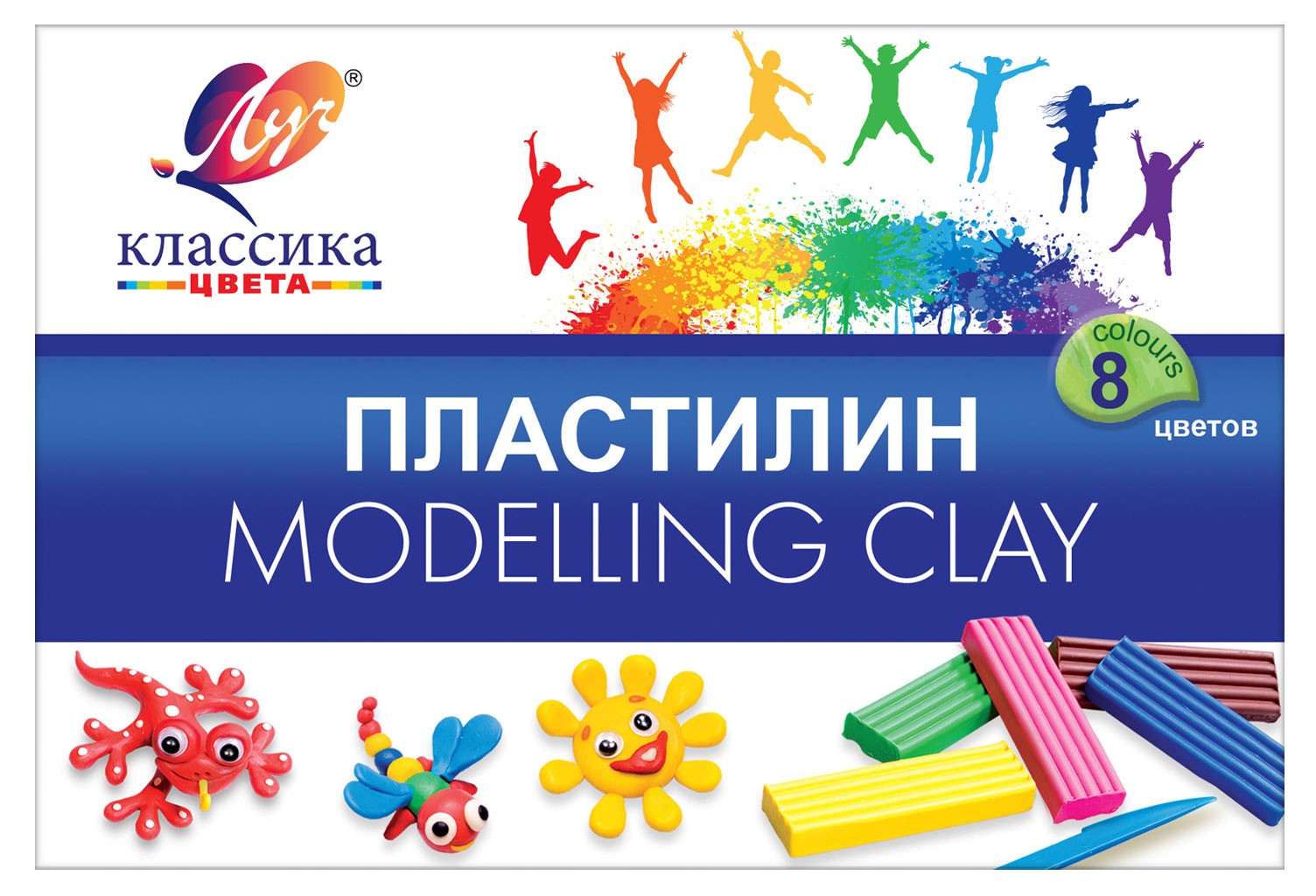 Изображение товара Пластилин «Луч» Классика, 8 цветов