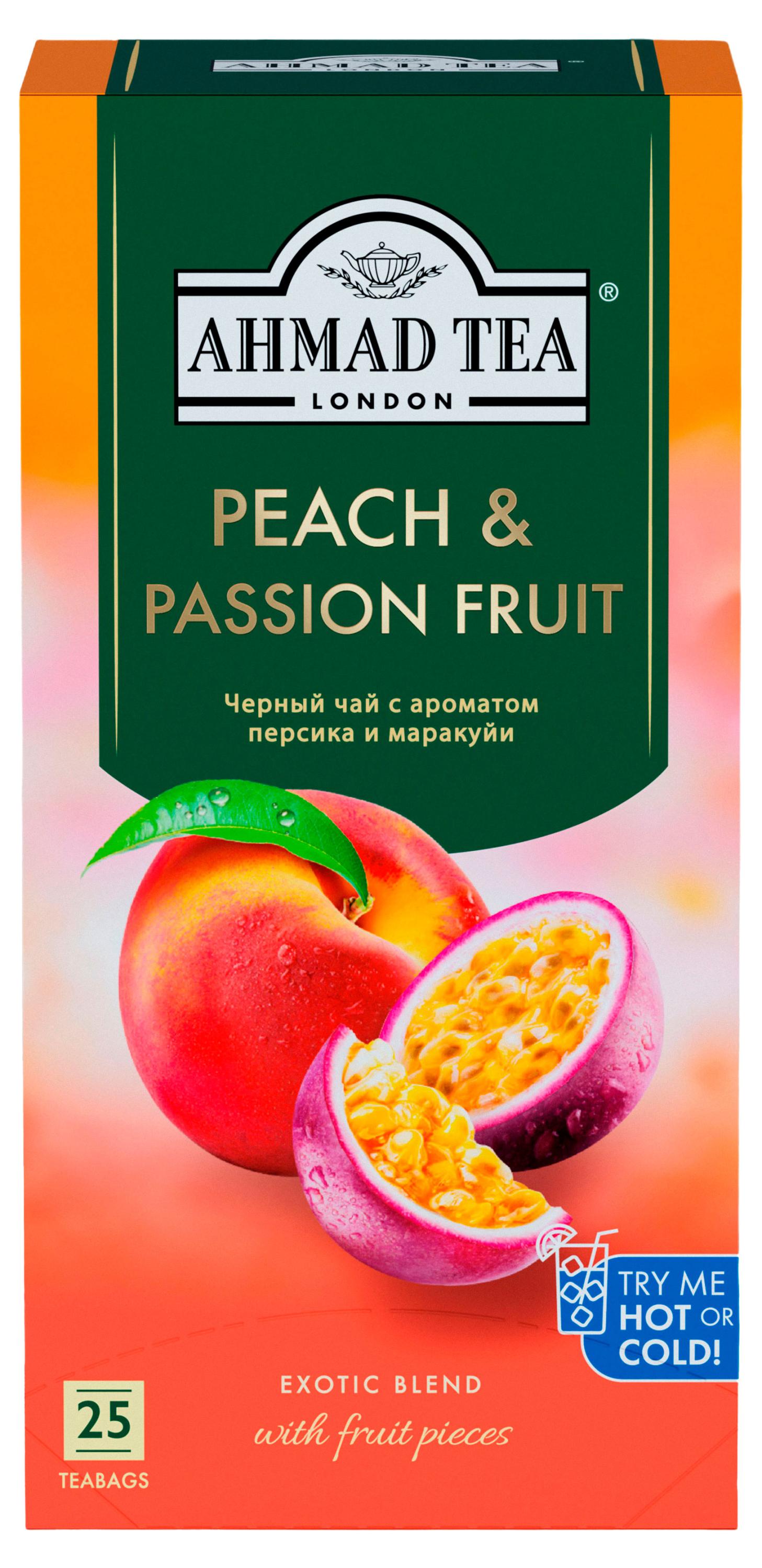 Изображение товара Чай черный Ahmad Tea Персик-Маракуйя, 25x1,5 г