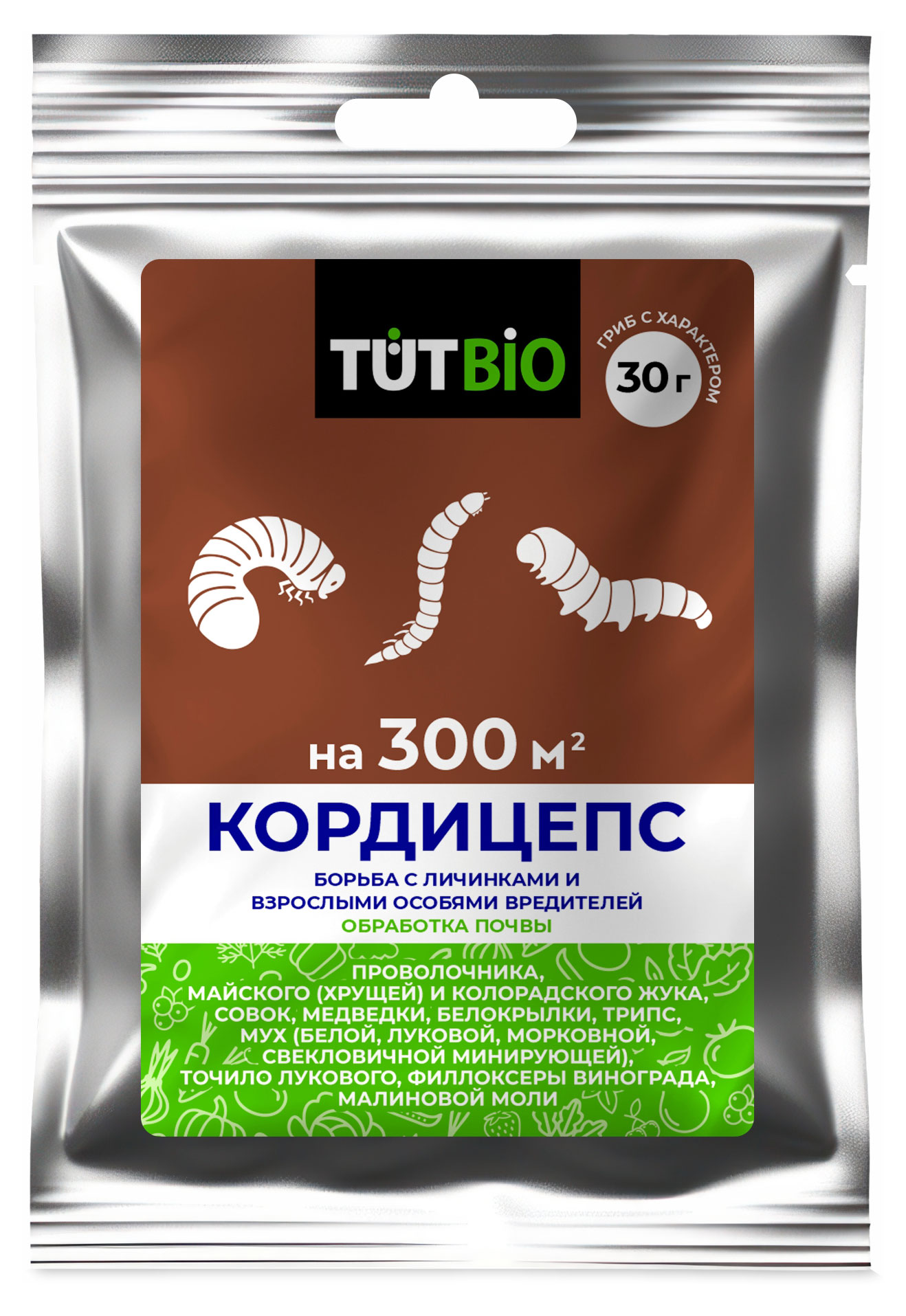 Изображение товара Биоинсектицид TutBio Кордицепс обработка почты, 30 г
