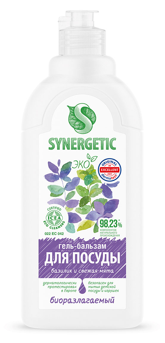 Изображение товара Gel balzam dlya mytия posudy Synergetic Bazilik i svezhaya myata 0 5л
