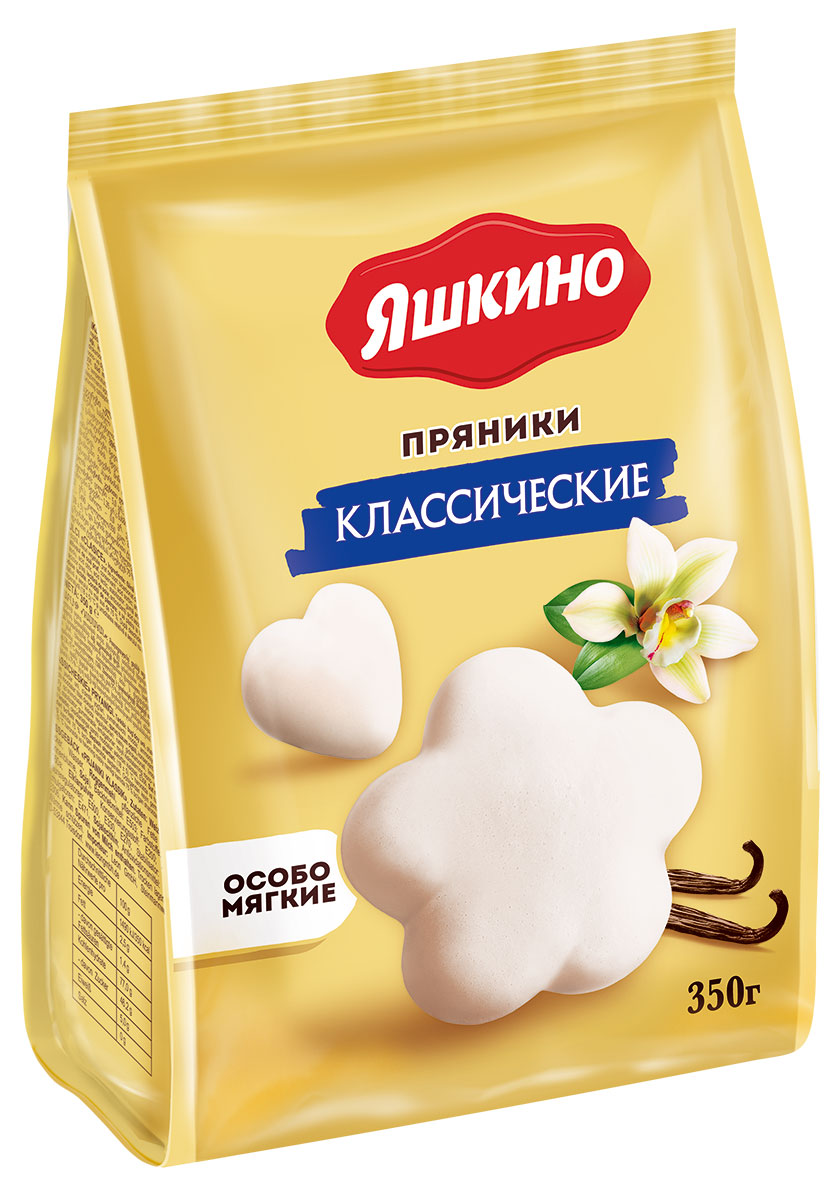 Изображение товара Классические пряники Яшкино с ванильным вкусом и белой глазурью