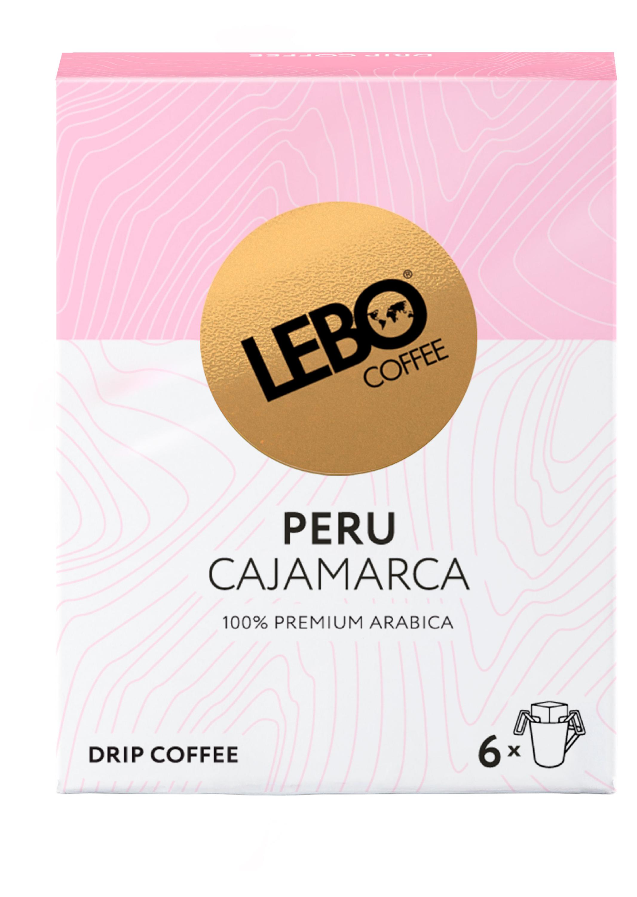 Изображение товара Кофе молотый в дрип-пакетах Lebo Peru, 6 шт