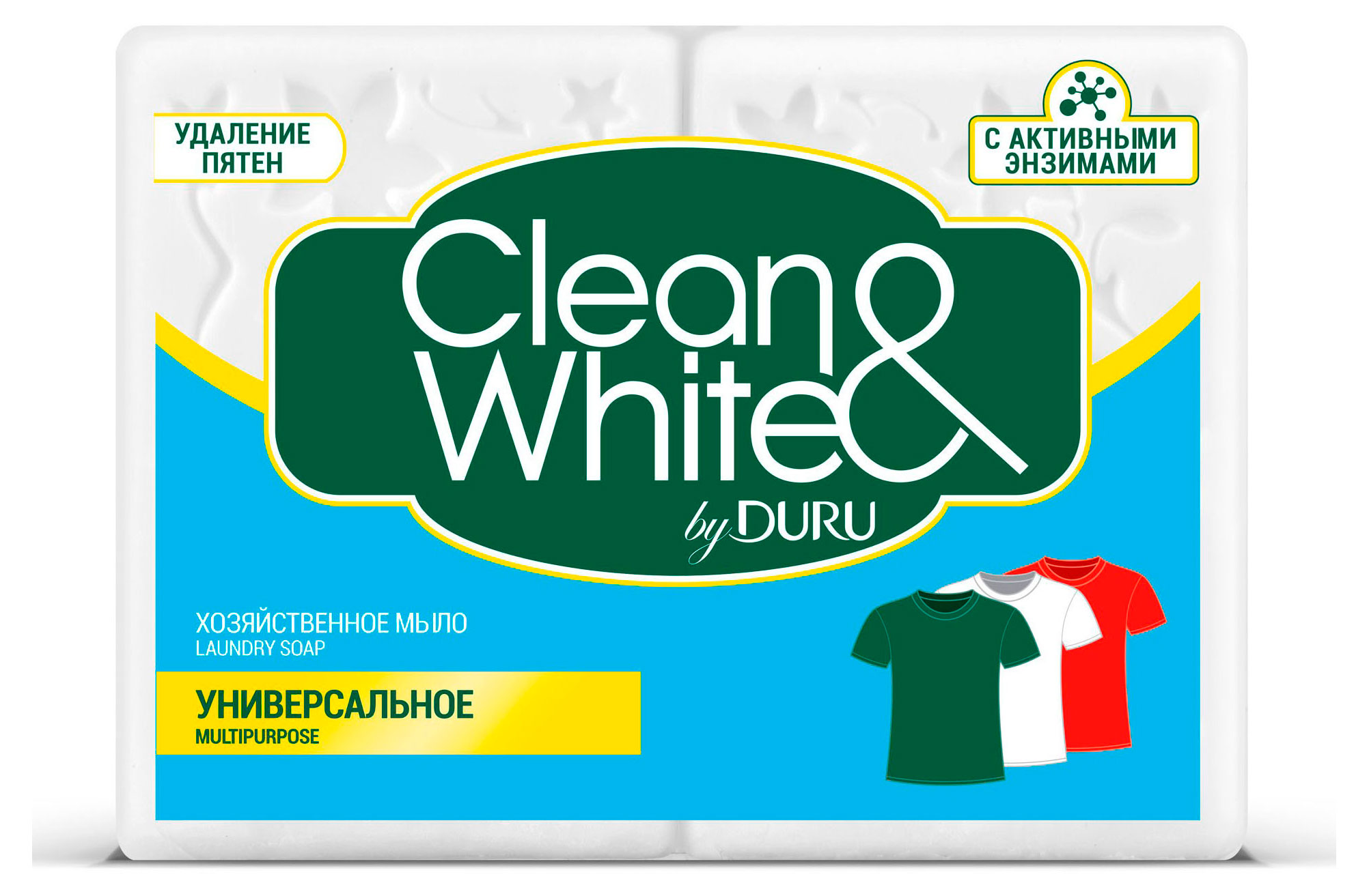 Изображение товара Хозяйственное мыло Duru Clean&White универсальное 120 г для белого белья