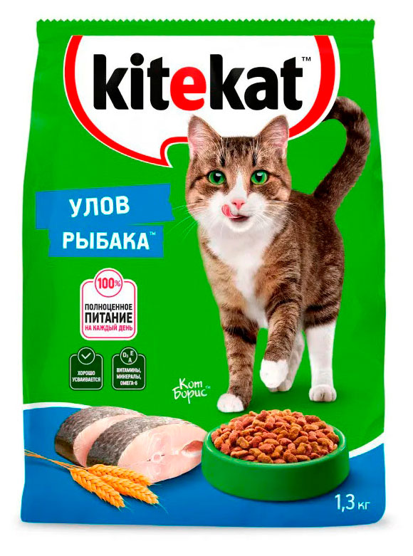 Изображение товара Корм сухой для кошек Kitekat Улов рыбака, 1,3 кг
