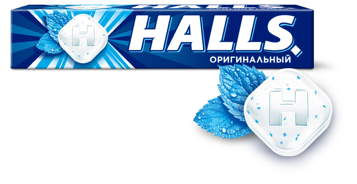 Изображение товара Карамель леденцовая Halls оригинальный со вкусом ментола и эвкалипта, 25 г