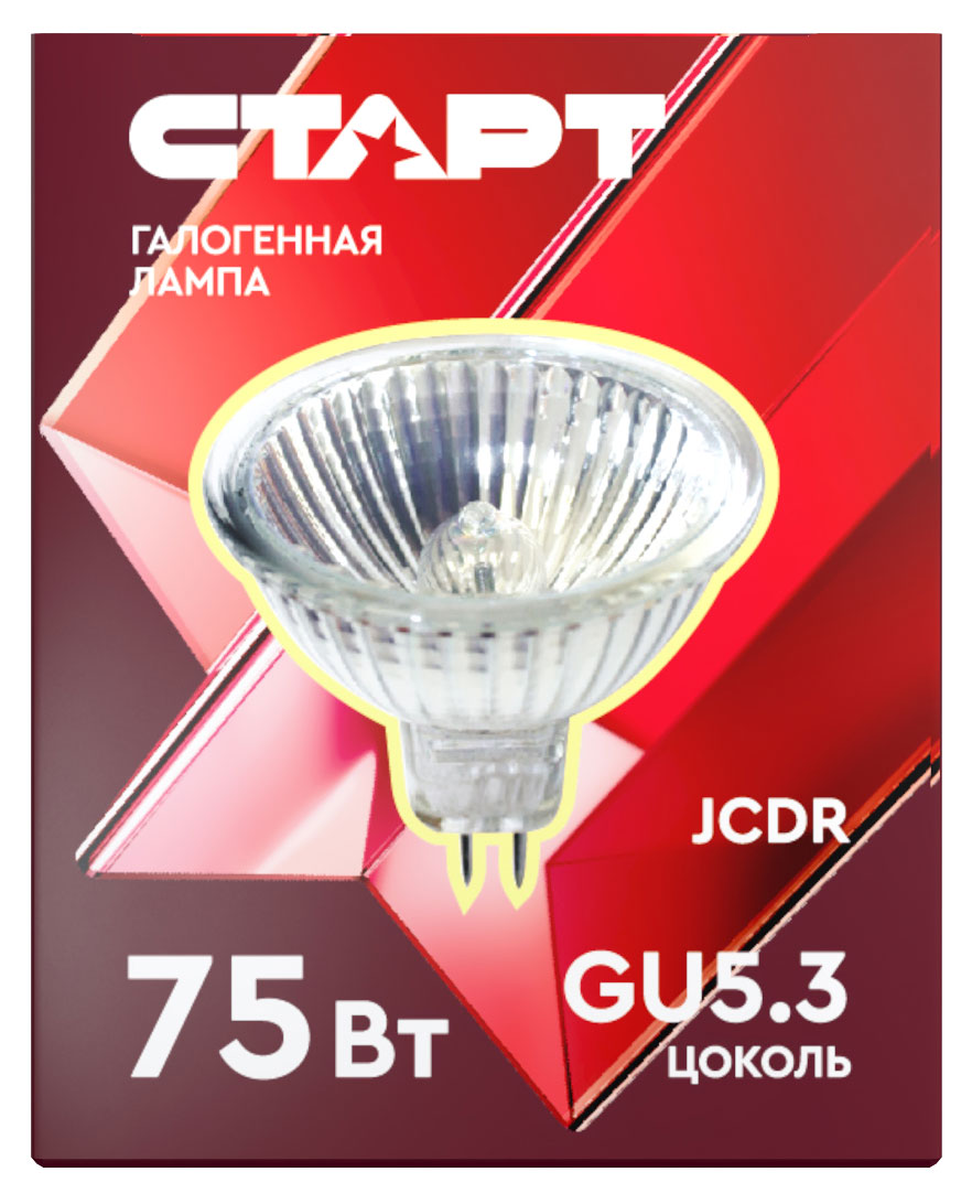 Изображение товара Лампа галогенная «СТАРТ» 75W GU5,3 JCDR 220V