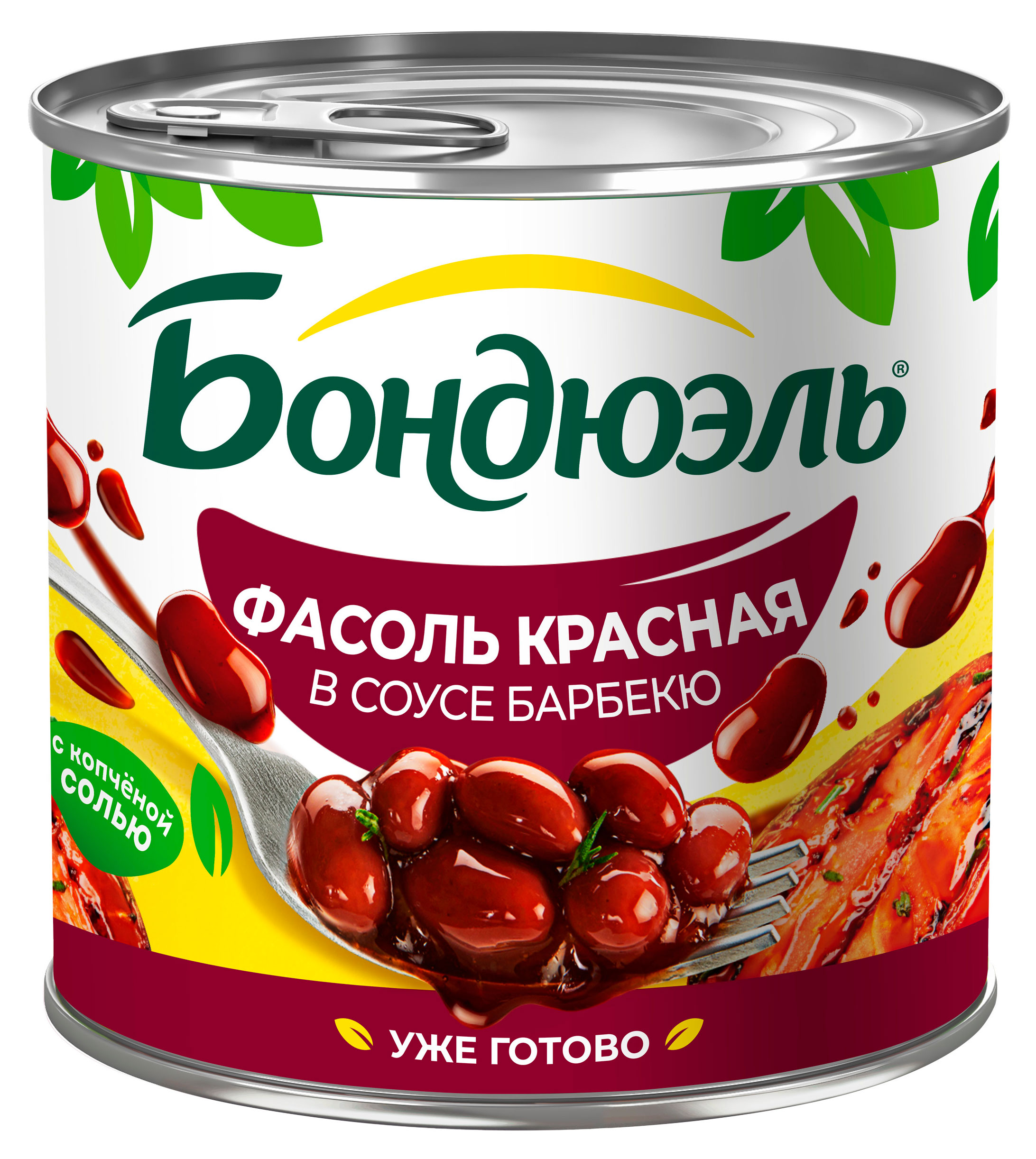 Изображение товара Фасоль красная «Бондюэль» в соусе барбекю с копченой солью, 400 г