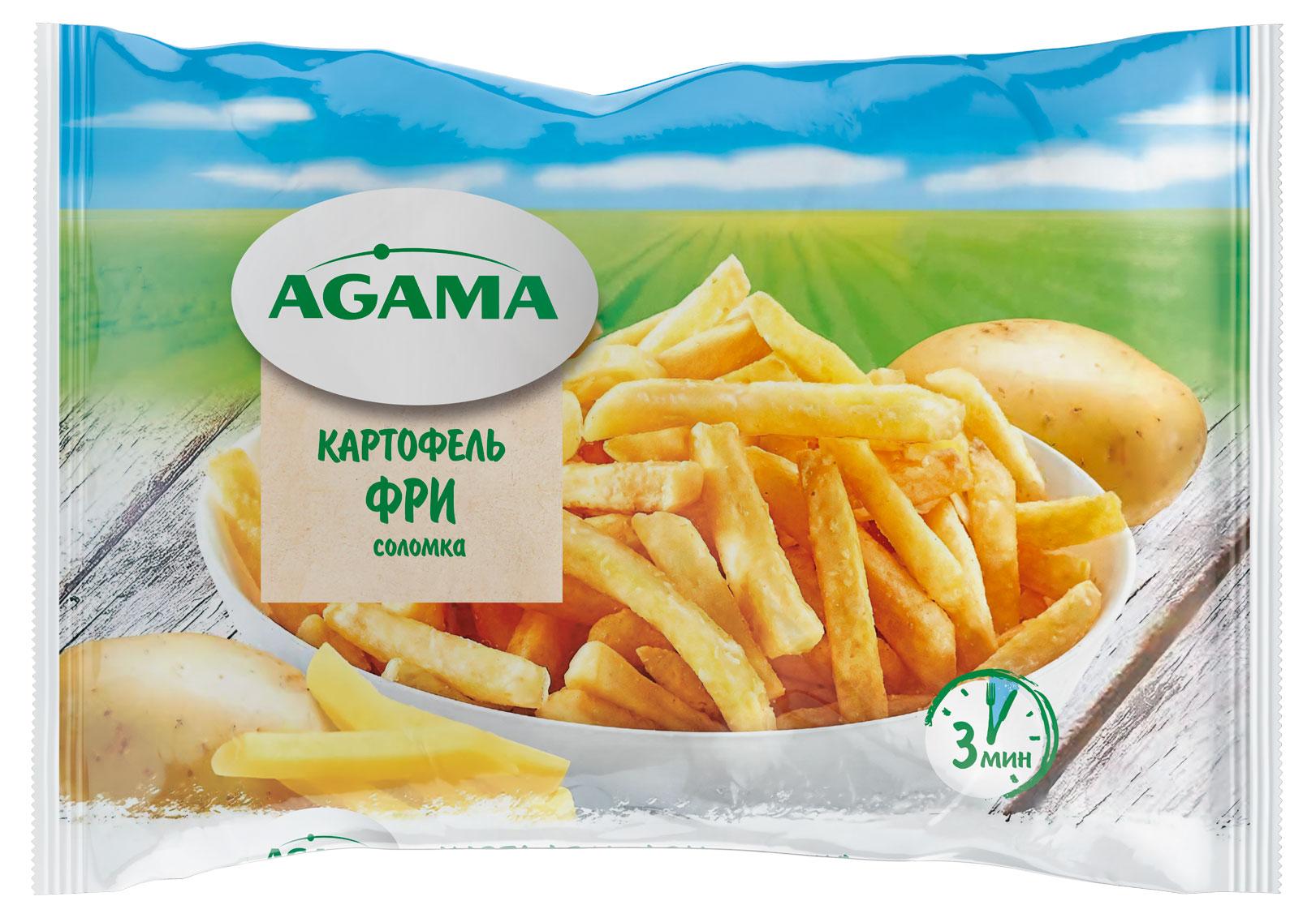 Изображение товара Картофель фри Agama соломка замороженный, 700 г
