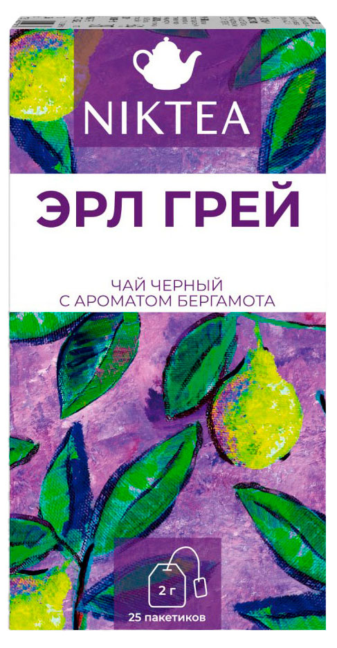 Изображение товара Чай черный Niktea Эрл Грей Ультрамарин с бергамотом, 25х2 г
