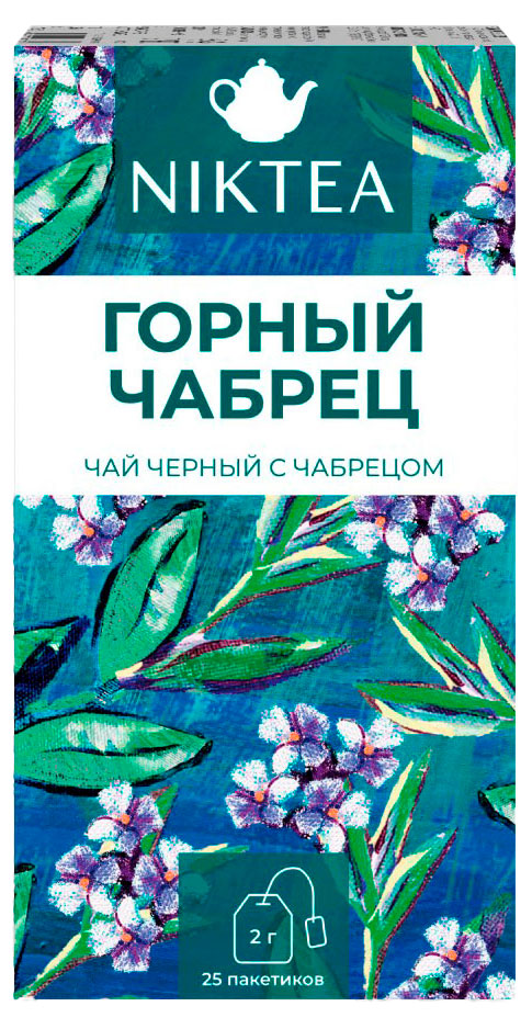 Изображение товара Чай черный Niktea Горный чабрец с чабрецом, 25х2 г