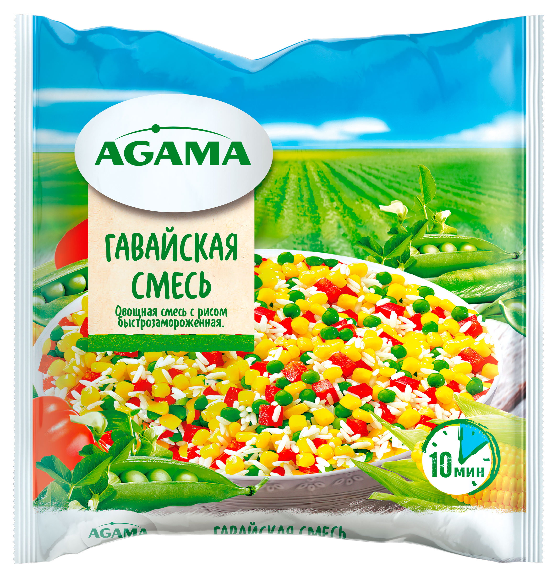 Изображение товара Смесь овощная Agama Гавайская смесь замороженная, 400 г