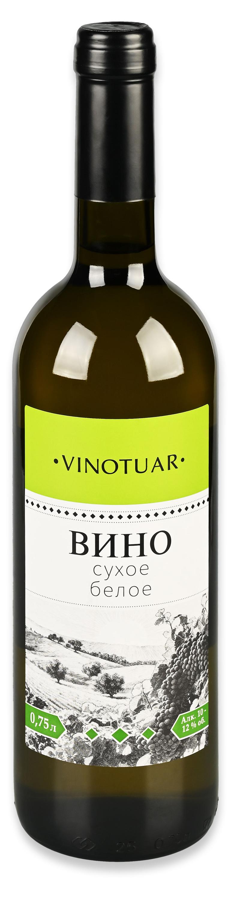 Изображение товара Вино Vinotuar белое сухое Россия, 0,75 л