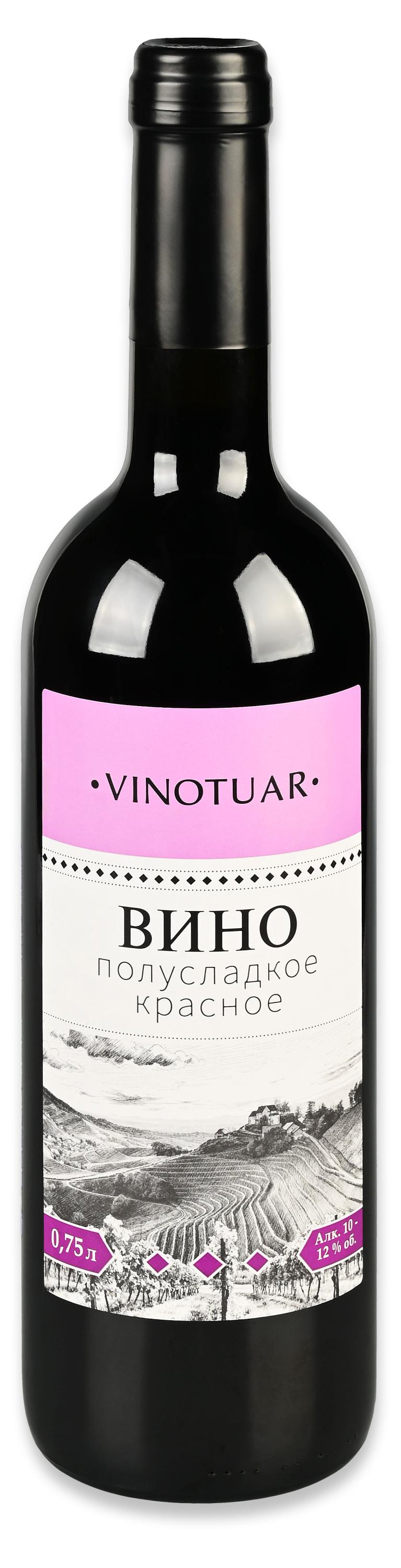 Изображение товара Вино Vinotuar красное полусладкое Россия, 0,75 л