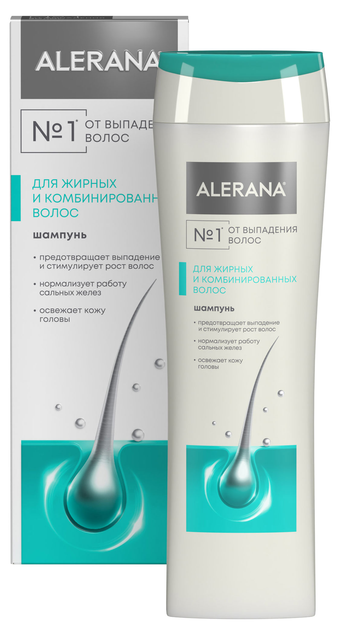 Изображение товара Шампунь для жирных и комбинированных волос Alerana против выпадения, 250 мл