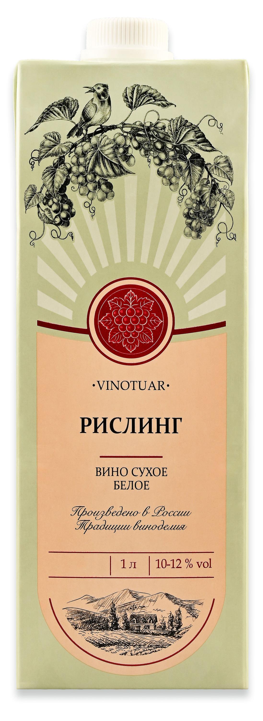 Изображение товара Вино Vinotuar Рислинг белое сухое Россия, 1 л