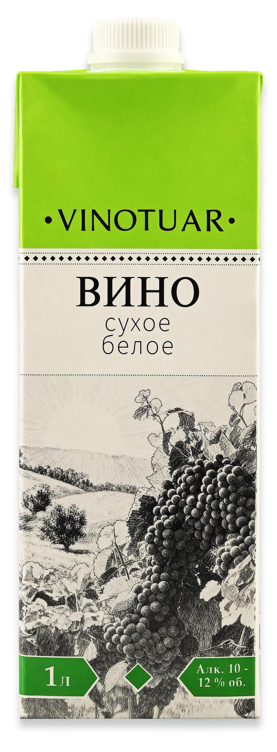 Изображение товара Вино Vinotuar белое сухое Россия, 1 л