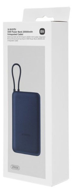 Изображение товара Внешний аккумулятор Xiaomi Power Bank 20000mAh 33W со встроенным кабелем синий