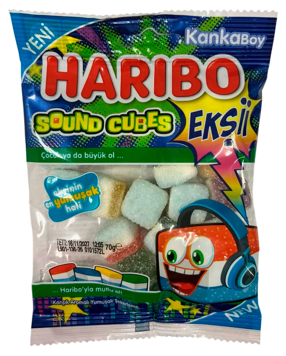 Изображение товара Мармелад желейный Haribo Sound Cubes Турция, 70 г