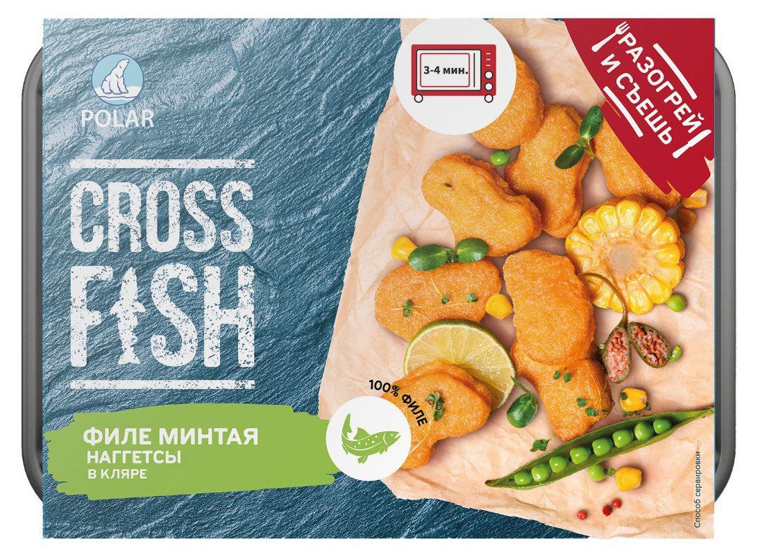 Изображение товара Наггетсы из филе минтая Cross Fish в кляре замороженные, 250 г