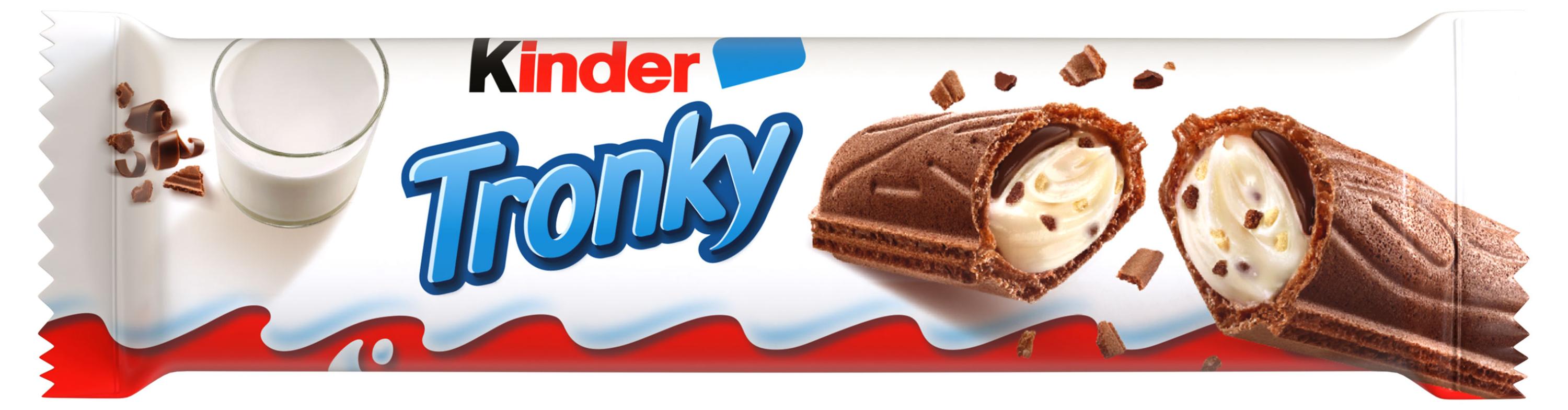 Изображение товара Батончик вафельный Kinder Tronky с молочной начинкой измельченным печеньем и прослойкой из молочного шоколада, 18 г