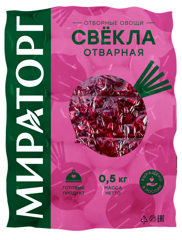 Изображение товара Свекла отварная «Мираторг» резанная кубики охлажденная, 500 г