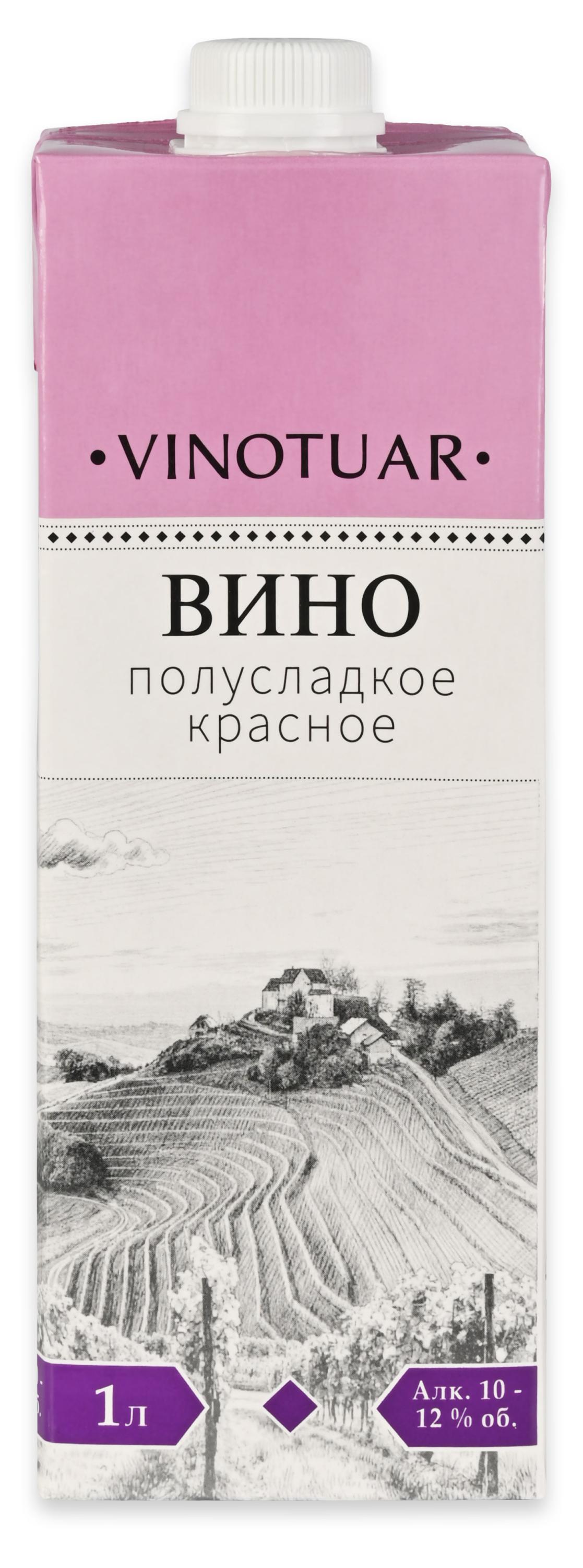 Изображение товара Вино Vinotuar красное полусладкое Россия, 1 л