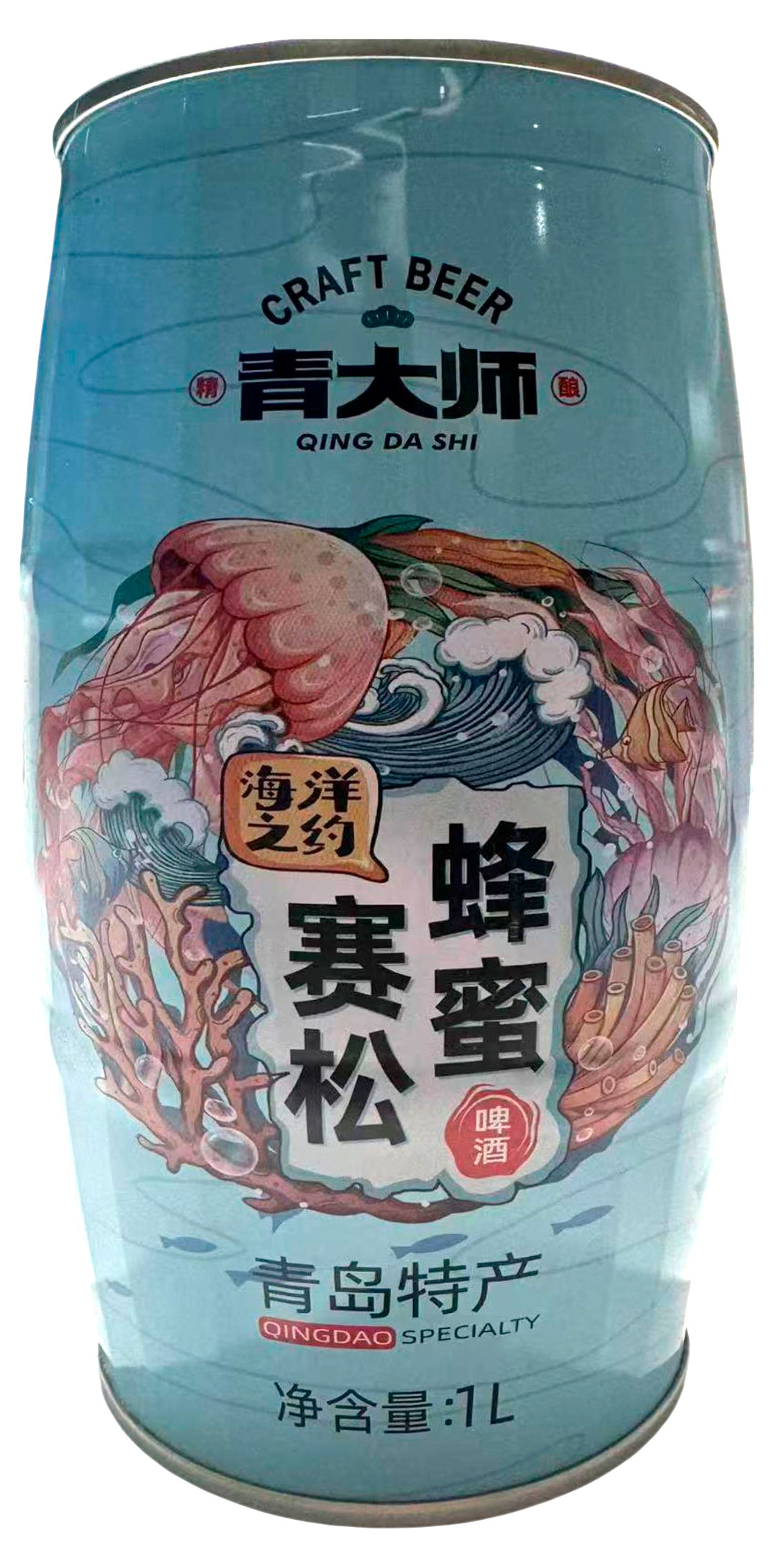 Изображение товара Пивной напиток Qing Da Shi Honey Saison Craft Beer нефильтрованный Китай, 1 л