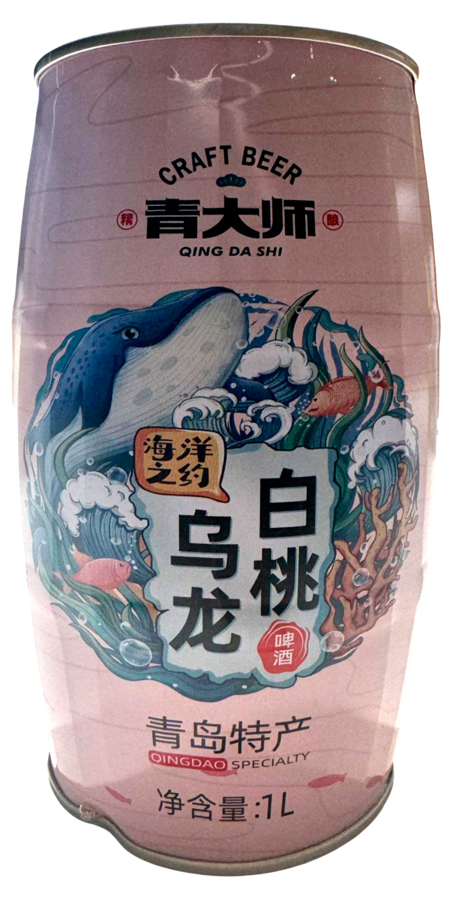 Изображение товара Пивной напиток Qing Da Shi White Peach Oolong Craft Beer нефильтрованный Китай, 1 л