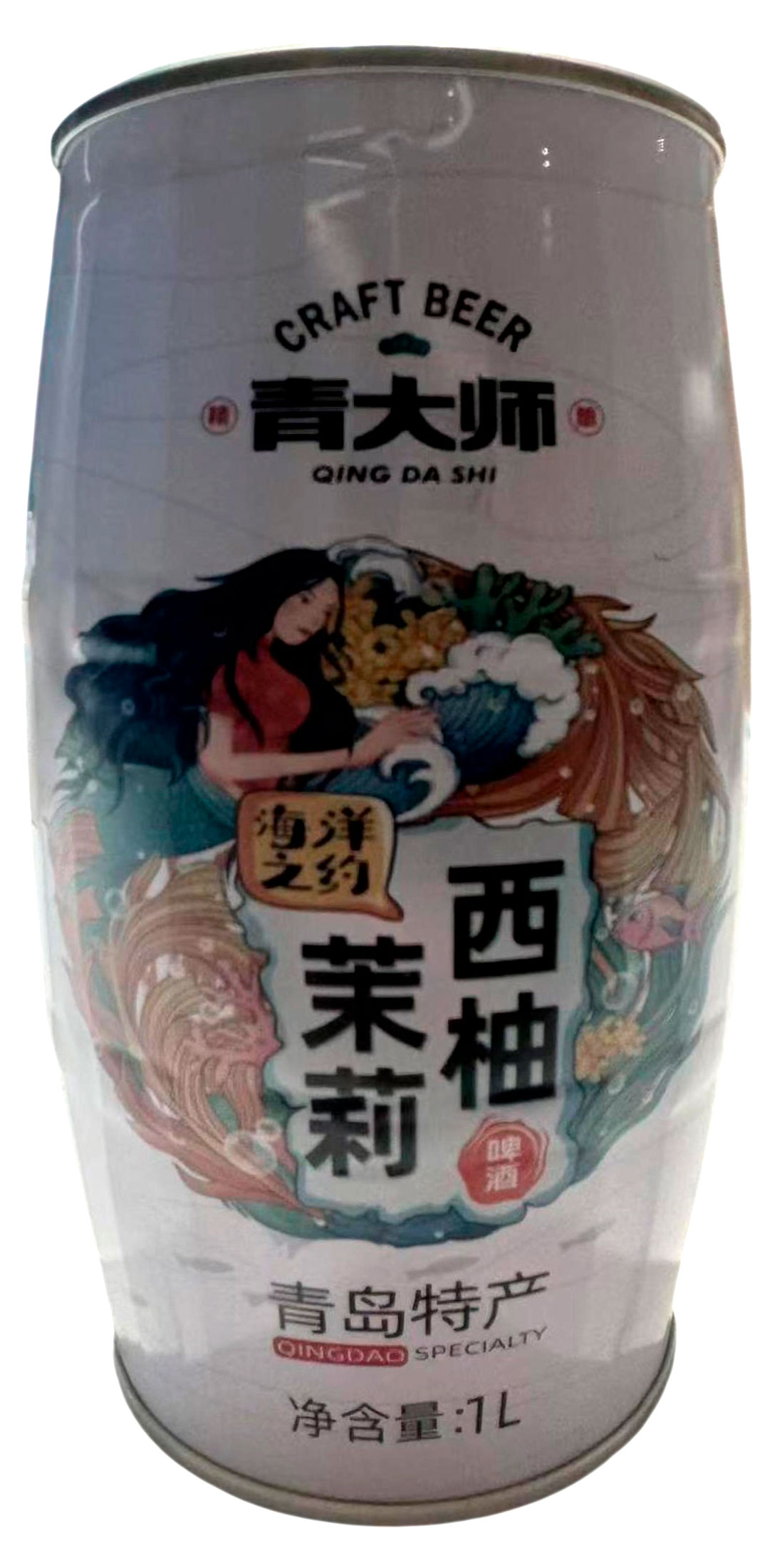 Изображение товара Пивной напиток Qing Da Shi Grapefruit Jasmine Craft Beer грейпфрут жасмин нефильтрованный Китай, 1 л