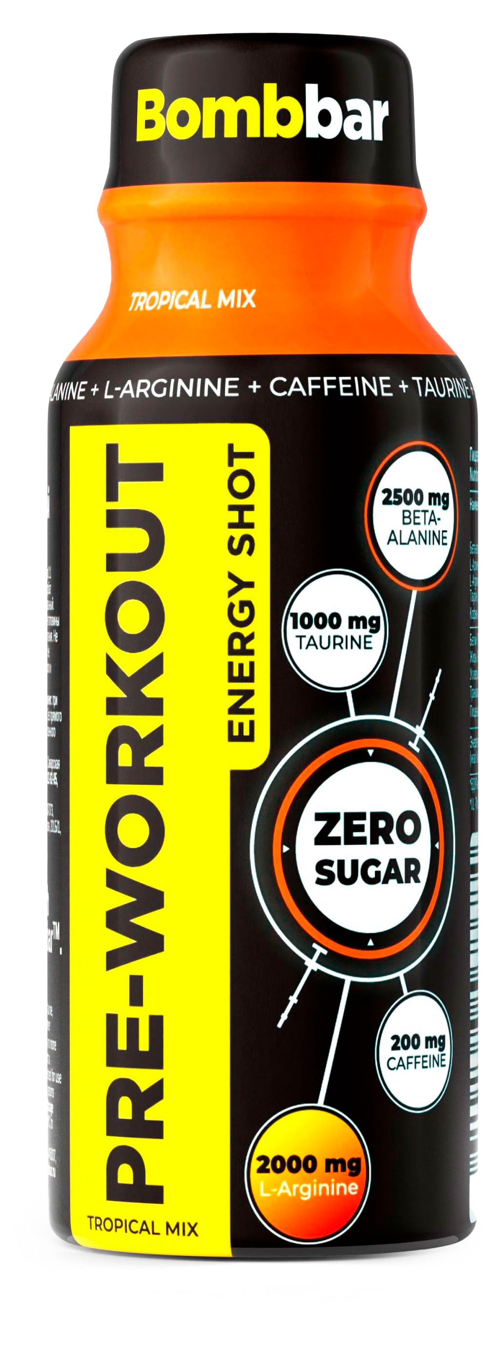 Изображение товара Напиток тонизирующий Bombbar Pre-Workout тропический микс, 100 мл